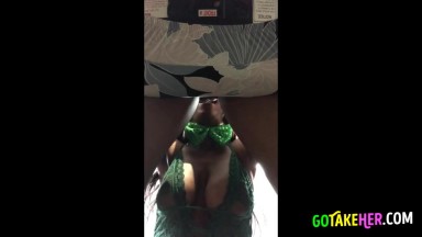 Big-tit Ebony MILF's St. Patrick's Day Hookup