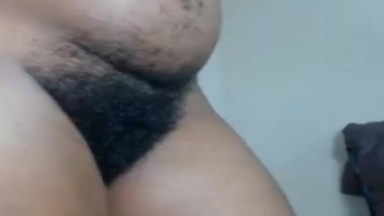 African Amateur's Hairy Webcam Show